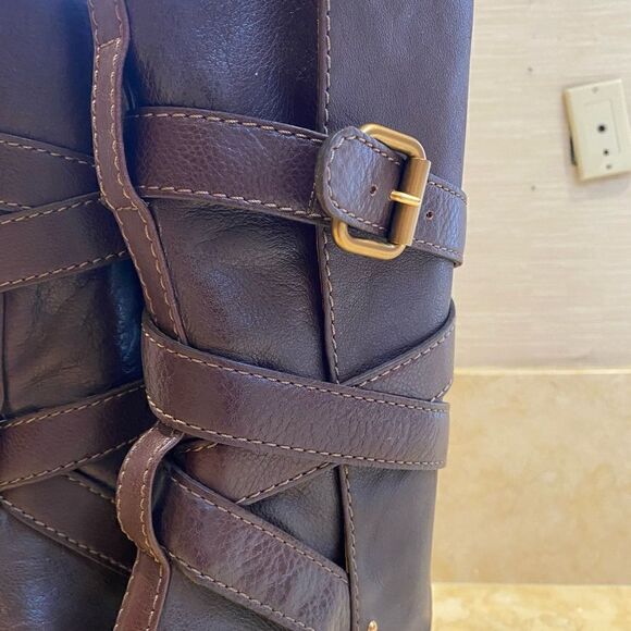 Chloe brown leather boot with wraparound straps- size 41 - Picture 15 of 16